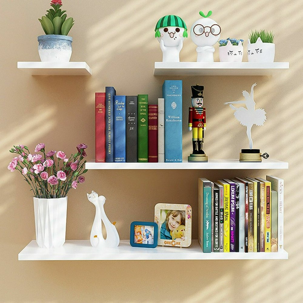 Set of four white floating shelfs‎ (Brand New)